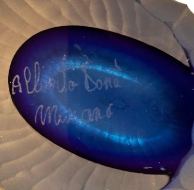 Alberto Dona Alberto Dona Trio Conneto Supreme Blue Murano Sommerso Glass Vases Signed 