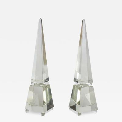 Alberto Dona Fine Pair of Monumental Murano Glass Obelisks by Alberto Dona