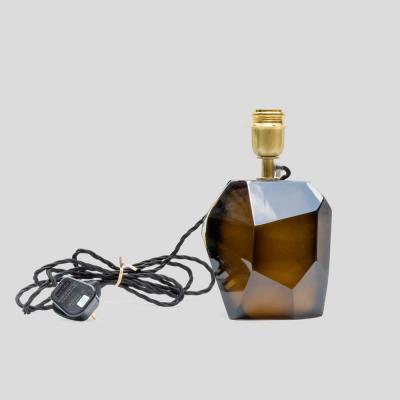Alberto Dona Murano Diamond Cut Faceted tobacco colour glass table lamp