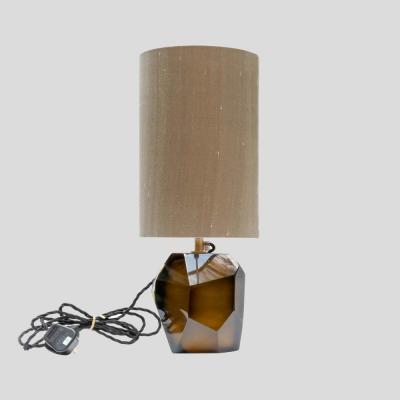 Alberto Dona Murano Diamond Cut Faceted tobacco colour glass table lamp