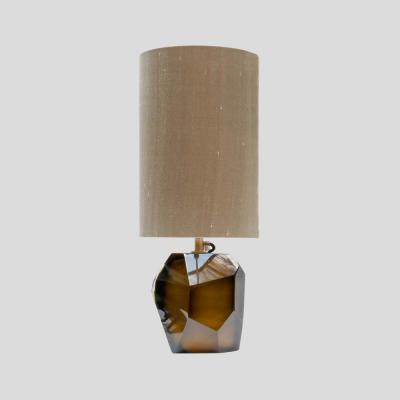 Alberto Dona Murano Diamond Cut Faceted tobacco colour glass table lamp