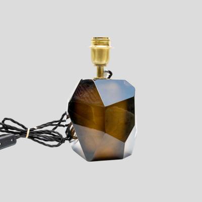 Alberto Dona Murano Diamond Cut Faceted tobacco colour glass table lamps