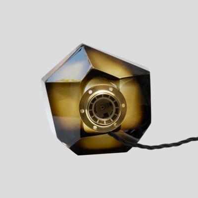 Alberto Dona Murano Diamond Cut Faceted tobacco colour glass table lamps