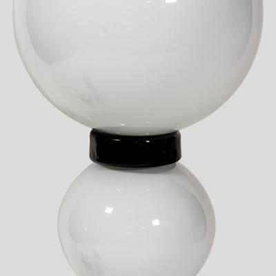 Alberto Dona PAIR OF HAND BLOWN GLASS WHITE AND BLACK TABLE LAMPS