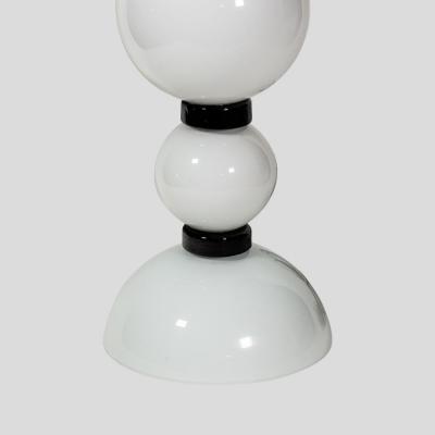 Alberto Dona PAIR OF HAND BLOWN GLASS WHITE AND BLACK TABLE LAMPS