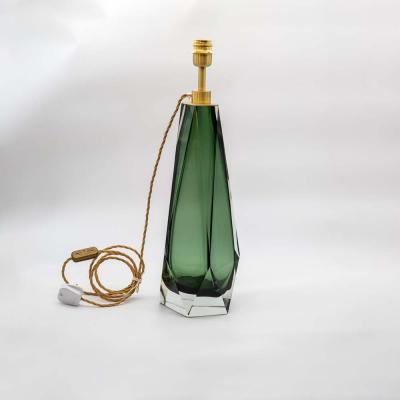 Alberto Dona Pair of Briolette Murano glass emerald green table lamps