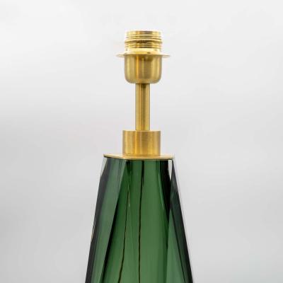Alberto Dona Pair of Briolette Murano glass emerald green table lamps
