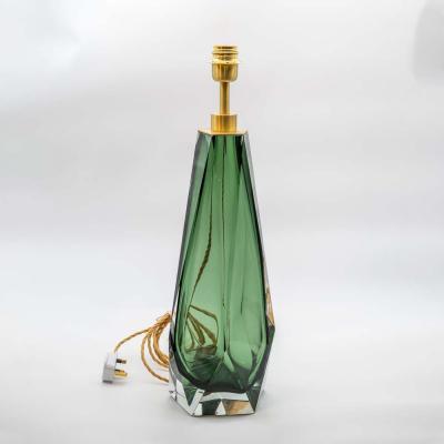 Alberto Dona Pair of Briolette Murano glass emerald green table lamps