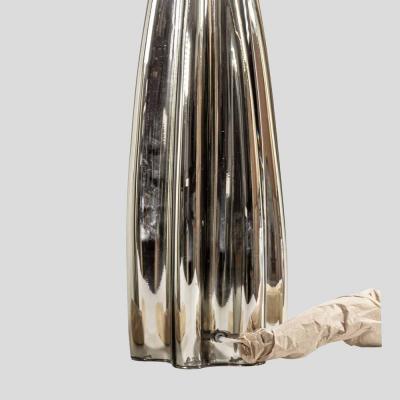Alberto Dona Pair of Fluted mirrored Murano Glass Table Lamps by Alberto Don 