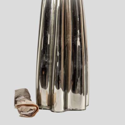 Alberto Dona Pair of Fluted mirrored Murano Glass Table Lamps by Alberto Don 