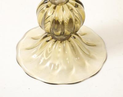 Alberto Dona Pair of Golden Amber Pagliesco Murano Glass Spheres Lamps Italy 2025 Signed