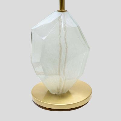 Alberto Dona Pair of Ice colour faceted Murano glass table lamps
