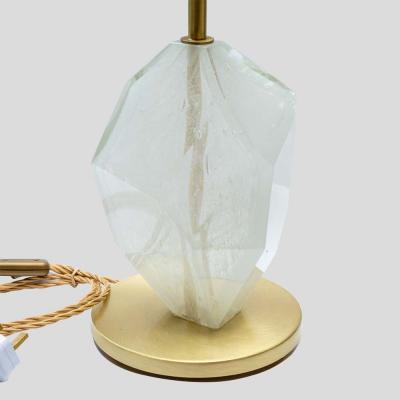 Alberto Dona Pair of Ice colour faceted Murano glass table lamps