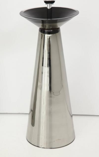 Alberto Dona Pair of Modernist Silver Mercury Murano Glass Lamps Italy Signed