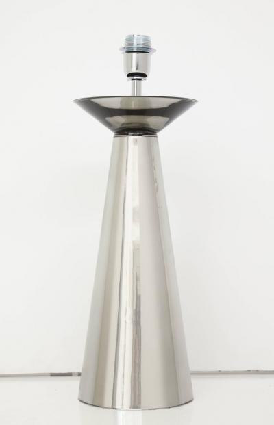 Alberto Dona Pair of Modernist Silver Mercury Murano Glass Lamps Italy Signed