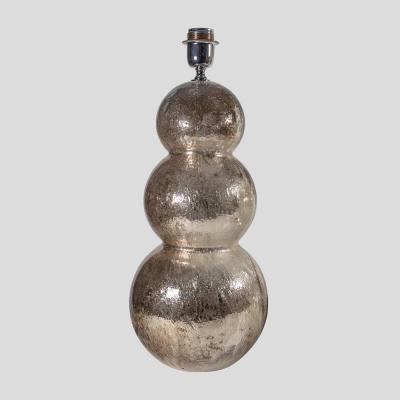 Alberto Dona Vintage silver Pulegoso blown glass 3 spheres table lamp