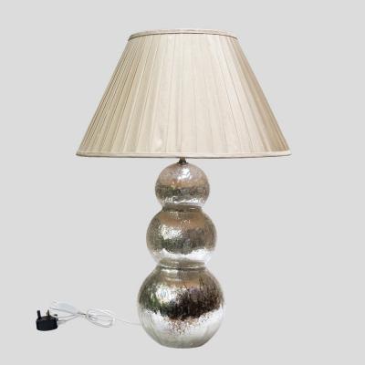 Alberto Dona Vintage silver Pulegoso blown glass 3 spheres table lamp