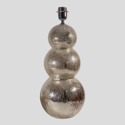 Alberto Dona Vintage silver Pulegoso blown glass 3 spheres table lamp