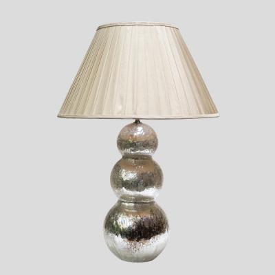 Alberto Dona Vintage silver Pulegoso blown glass 3 spheres table lamp
