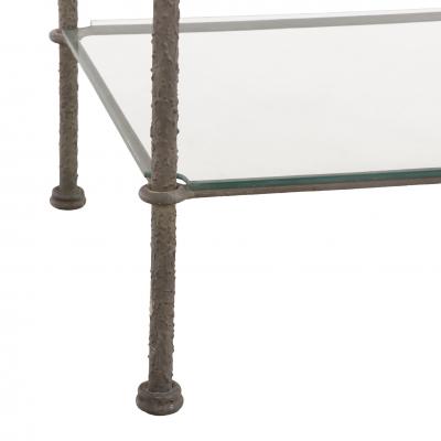 Alberto Giacometti A Pair of Italian Iron tageres with Glass Shelves In the manner of Giacometti 