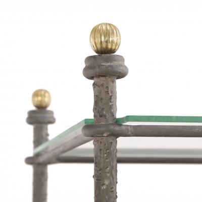 Alberto Giacometti A Pair of Italian Iron tageres with Glass Shelves In the manner of Giacometti 