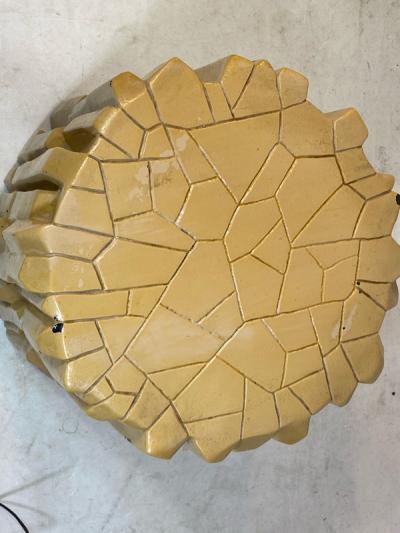 Alberto Giacometti MODERNIST ABSTRACT FACETED PLASTER TABLE IN THE MANNER OF GIACOMETTI