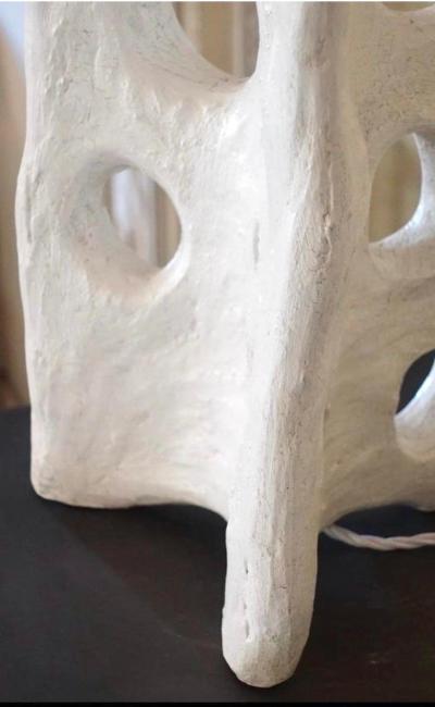 Alberto Giacometti PAIR Handmade French Expressionist Plaster Table Lamps after Alberto Giacometti