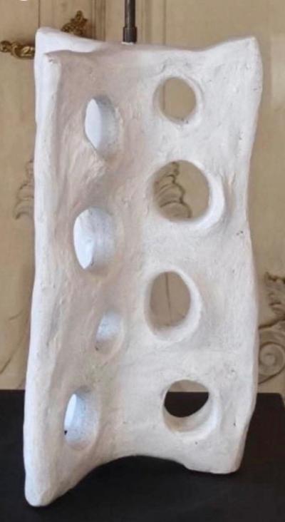 Alberto Giacometti PAIR Handmade French Expressionist Plaster Table Lamps after Alberto Giacometti