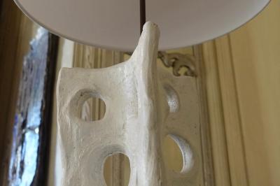 Alberto Giacometti PAIR Handmade French Expressionist Plaster Table Lamps after Alberto Giacometti