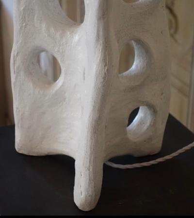 Alberto Giacometti PAIR Handmade French Expressionist Plaster Table Lamps after Alberto Giacometti