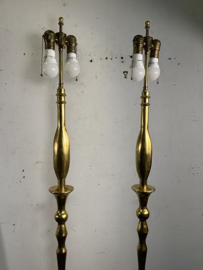 Alberto Giacometti PAIR OF GOLDLEAF METAL AFTER ALBERTO GIACOMETTI POMME DE PIN FLOOR LAMPS