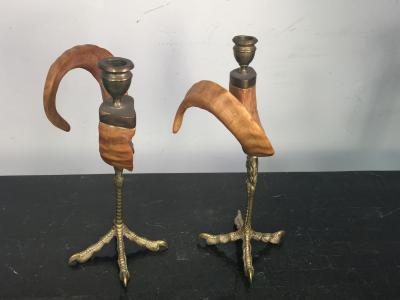 Alberto Giacometti TWO PAIR MODERN BRONZE CANDLESTICKS PRICE PER PAIR