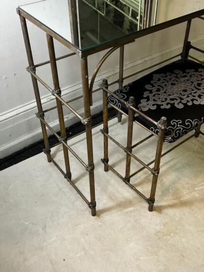 Alberto Giacometti UNUSUAL BRUTALIST VANITY AND BENCH IN THE MANNER OF ALBERTO GIACOMETTI