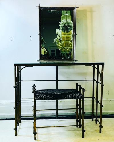 Alberto Giacometti UNUSUAL BRUTALIST VANITY AND BENCH IN THE MANNER OF ALBERTO GIACOMETTI