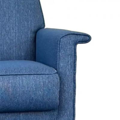 Alberto Minotti Gigi Radice Attributed Armchair for Minotti in Blue Linen 1960s
