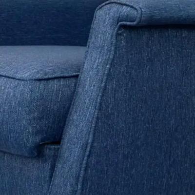 Alberto Minotti Gigi Radice Attributed Armchair for Minotti in Blue Linen 1960s