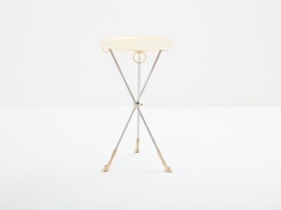 Alberto Orlandi Alberto Orlandi brass steel gueridon serving tray table 1970s