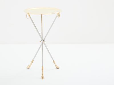 Alberto Orlandi Alberto Orlandi brass steel gueridon serving tray table 1970s