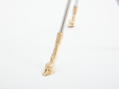 Alberto Orlandi Alberto Orlandi brass steel gueridon serving tray table 1970s