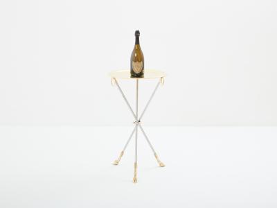 Alberto Orlandi Alberto Orlandi brass steel gueridon serving tray table 1970s