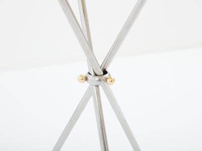 Alberto Orlandi Alberto Orlandi brass steel gueridon serving tray table 1970s