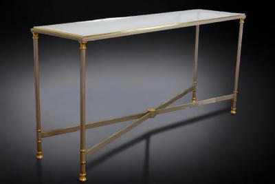 Alberto Orlandi Elegant Iron and Brass Console Table by Alberto Orlandi Italy 1970