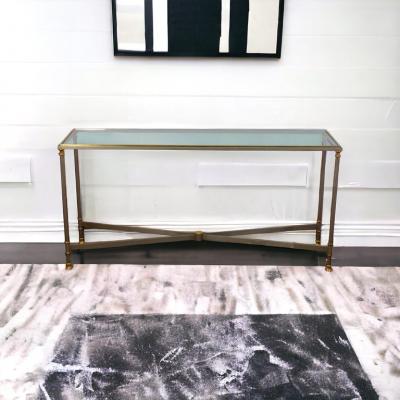 Alberto Orlandi Elegant Iron and Brass Console Table by Alberto Orlandi Italy 1970