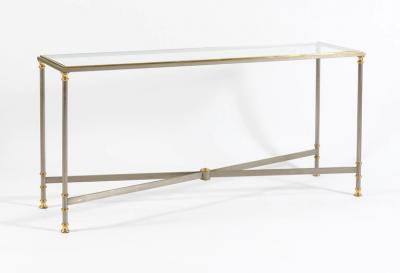Alberto Orlandi Elegant Iron and Brass Console Table by Alberto Orlandi Italy 1970