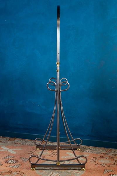 Alberto Orlandi Elegant Steel Psyche Mirror by Alberto Orlandi Italy 1970