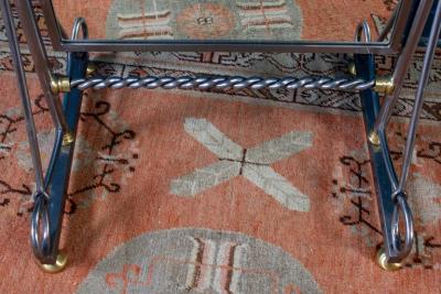 Alberto Orlandi Elegant Steel Psyche Mirror by Alberto Orlandi Italy 1970