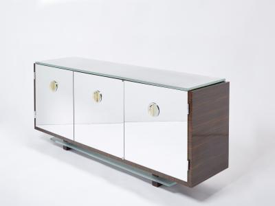 Alberto Pinto Adnet style mirrored macassar sycamore sideboard Alberto Pinto 1990