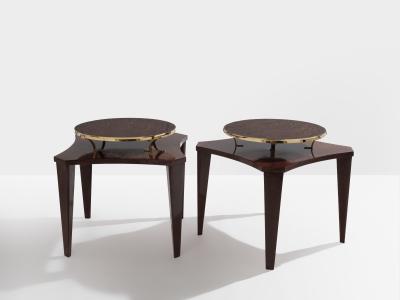 Alberto Pinto Alberto Pinto pair of weng and brass side tables 1990s