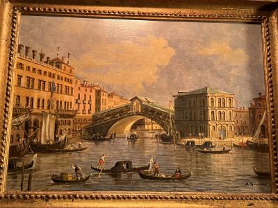 Alberto Terrini MAGNIFICIENT 19TH CENTURY PAINTING OF VENICE BY ALBERTO TERRINI