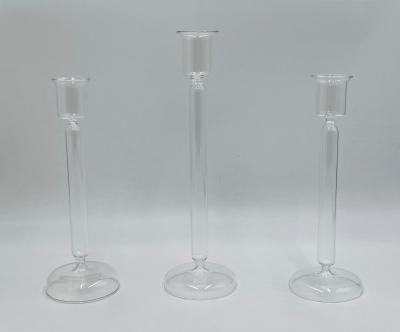Aldo Cibic Set of 3 Italian Mouth Blown Glass Candle Holders by Aldo Cibic for Paola Coin